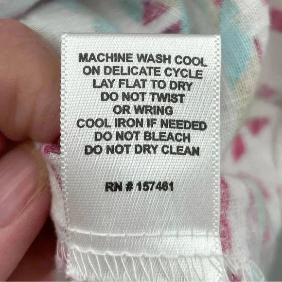 Coral Bay Women’s Pastel Blouse Small Blue Pink Hi Low Half Button Long Sleeved - Picture 12 of 15